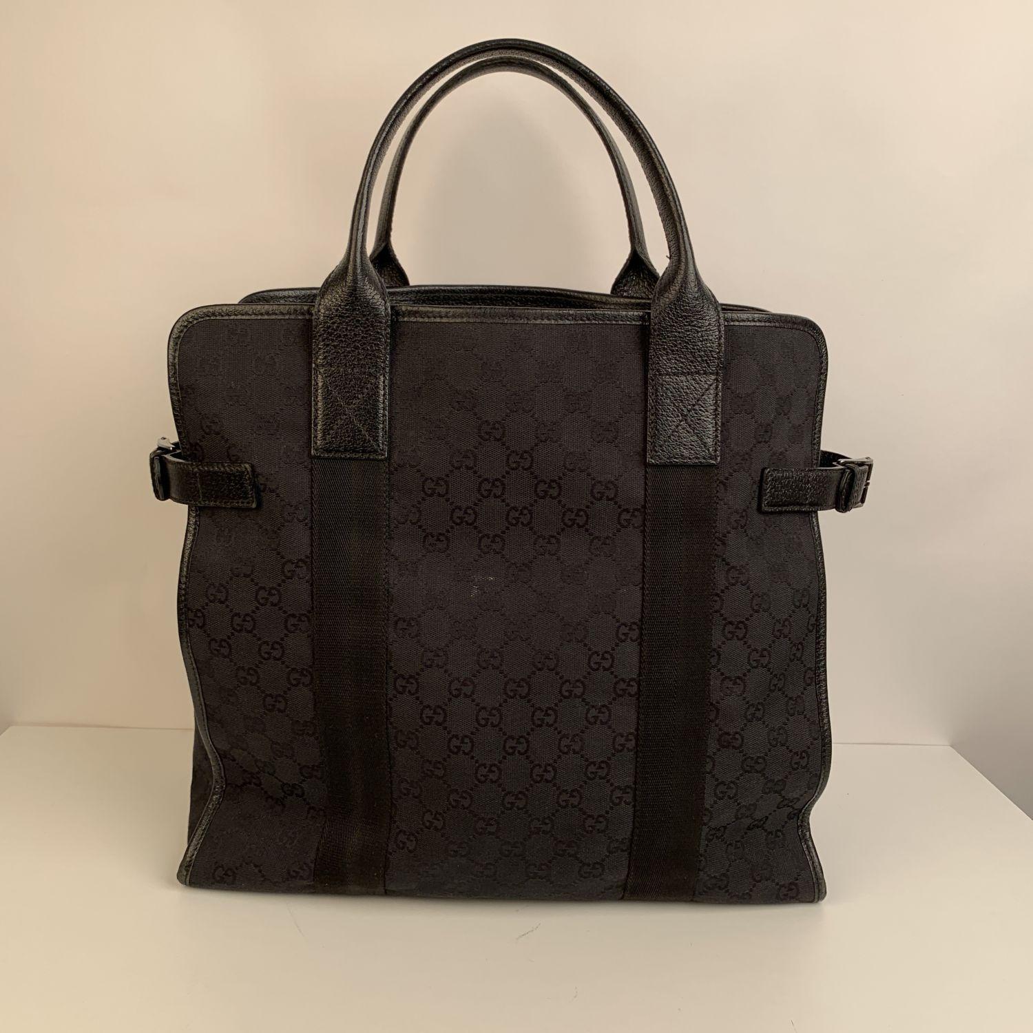 Gucci Black Monogram Canvas Shopping Bag Shopper Tote 1