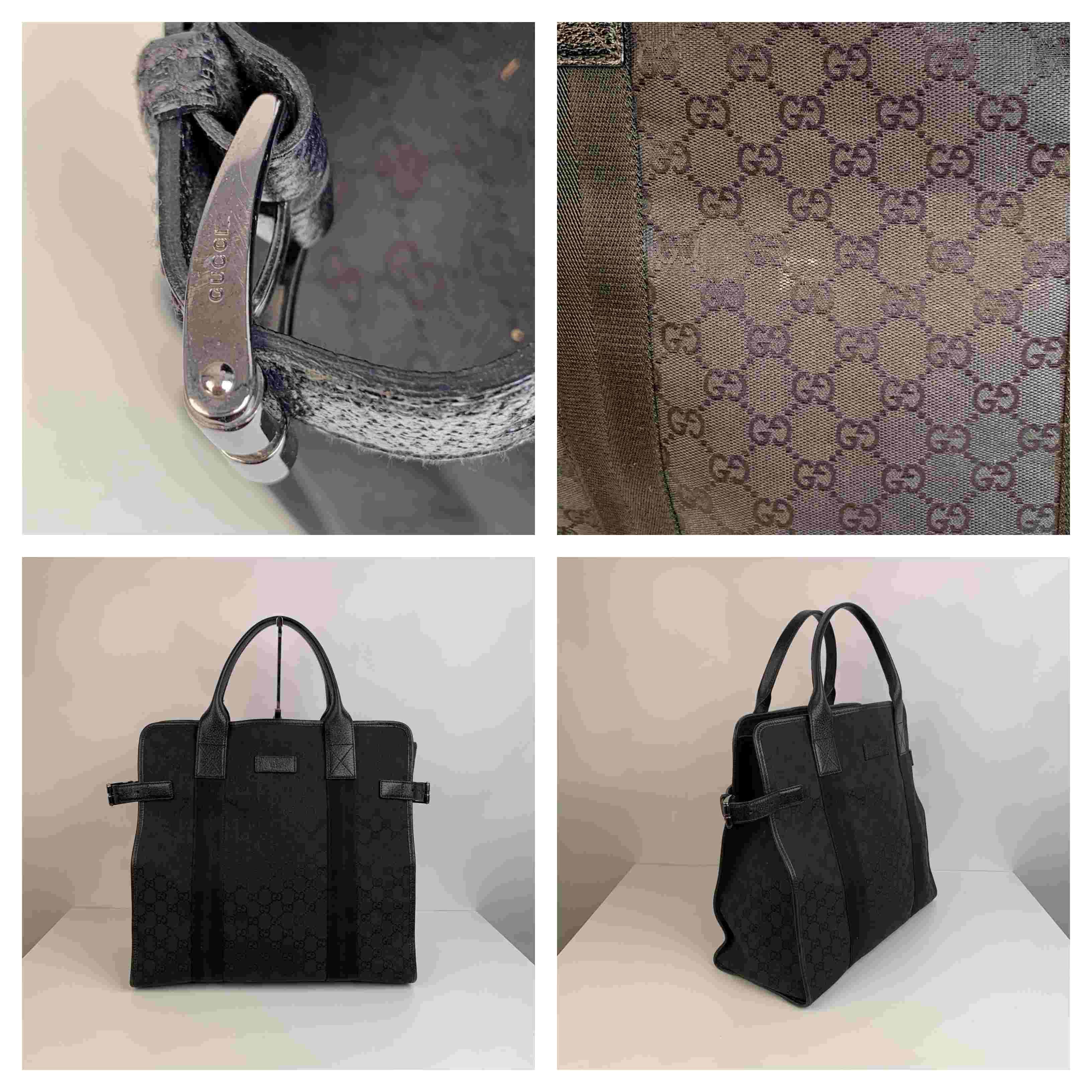 Gucci Black Monogram Canvas Shopping Bag Shopper Tote 3