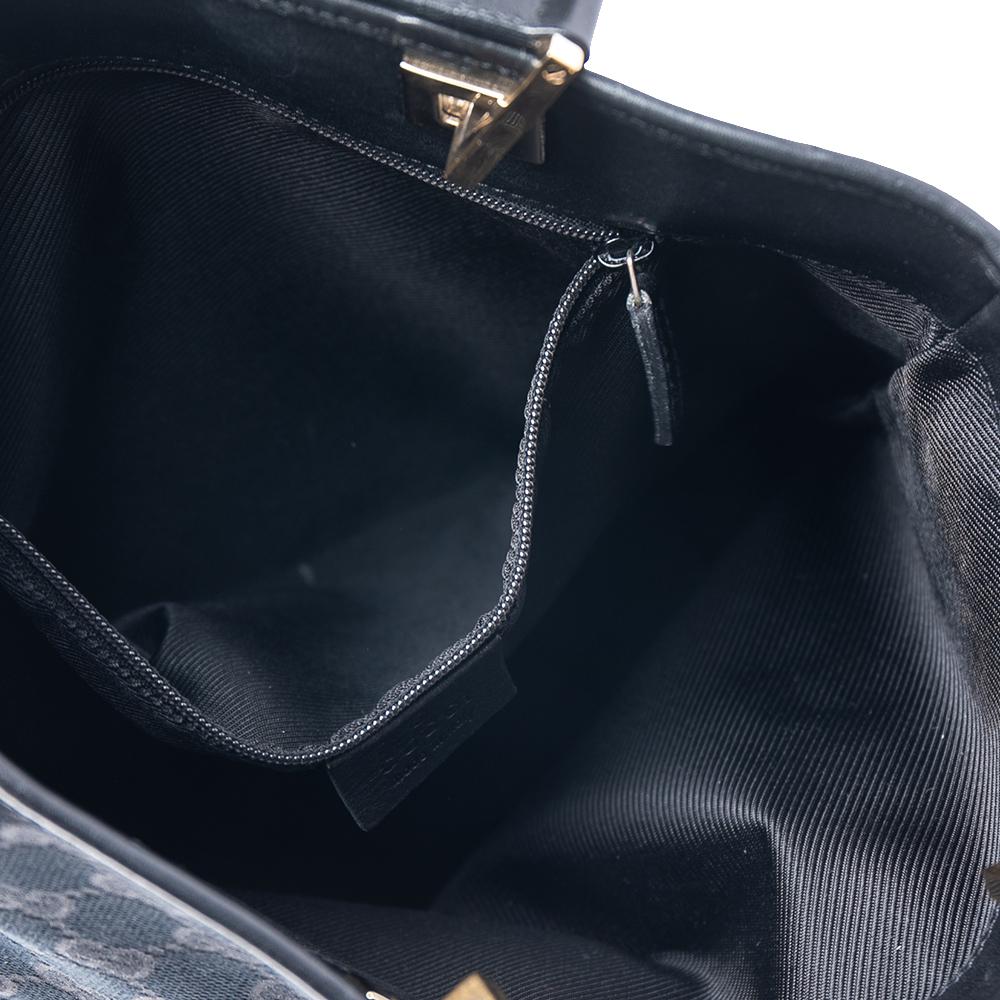 Gucci Black Monogram Canvas Small Bucket Tote Bag 1