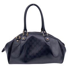 Gucci Black Monogram Canvas Sukey Medium Boston Bag