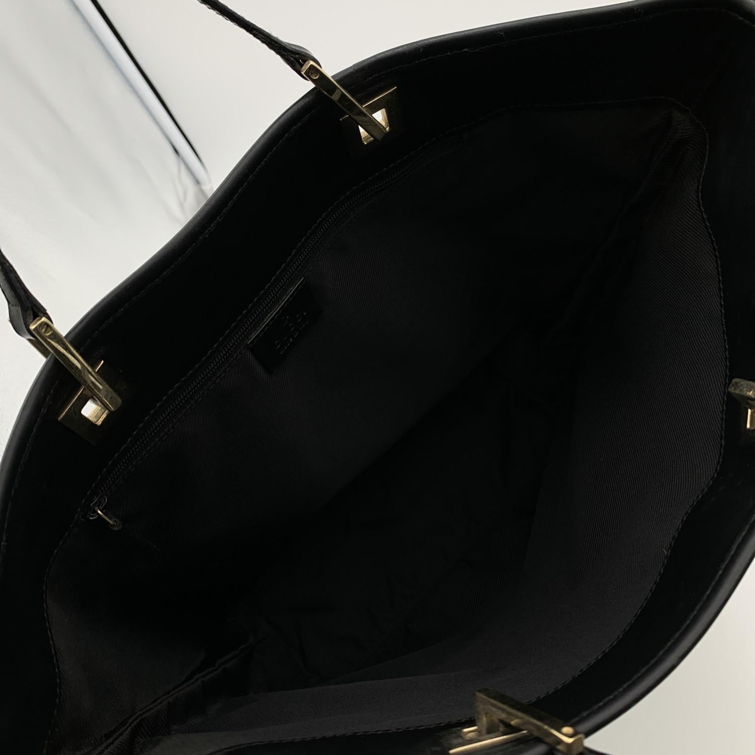 Gucci Black Monogram Canvas Tote Bucket Shopping Bag 3