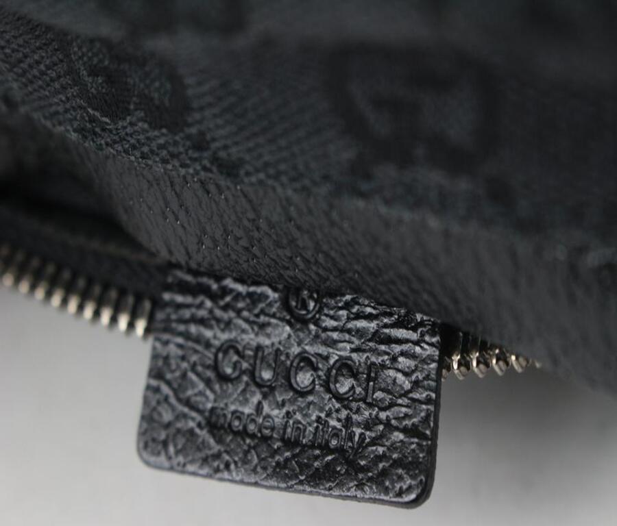 Gucci Black Monogram GG Belt Bag Fanny Pack Waist Pouch 104g39 1