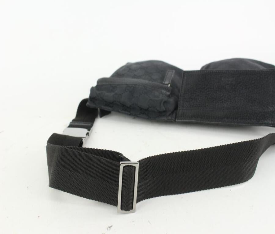 Gucci Black Monogram GG Belt Bag Fanny Pack Waist Pouch 104g39 2
