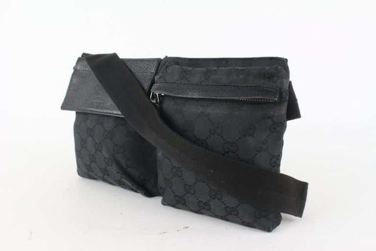 Gucci Black Monogram GG Waist Pouch Fanny Pack Belt Bag 862453