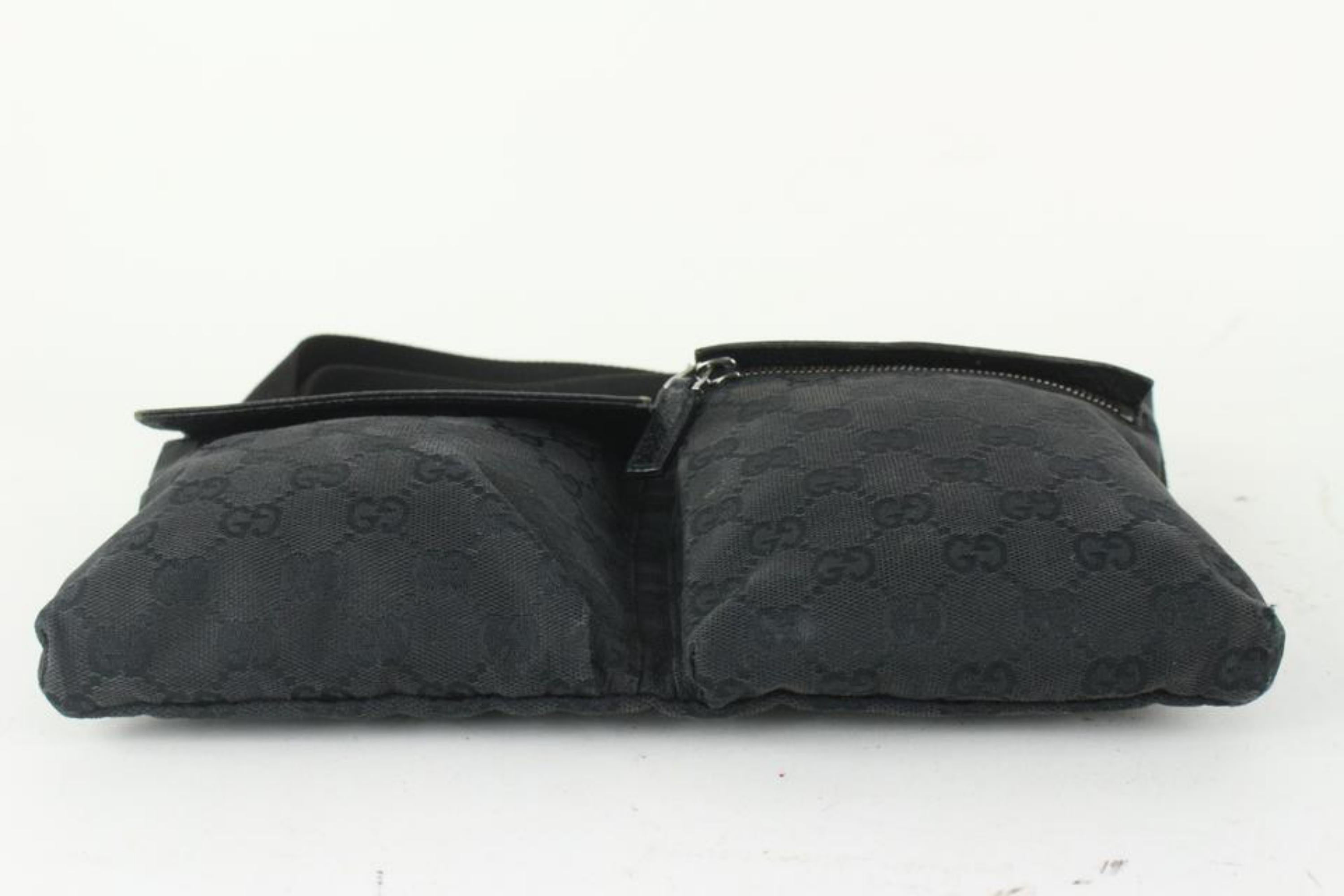 Women's Gucci Black Monogram GG Belt Bag Fanny Pack Waist Pouch 105g5