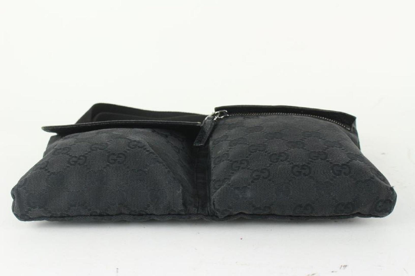 Gucci Black Monogram GG Belt Bag Fanny Pack Waist Pouch 105g5 1