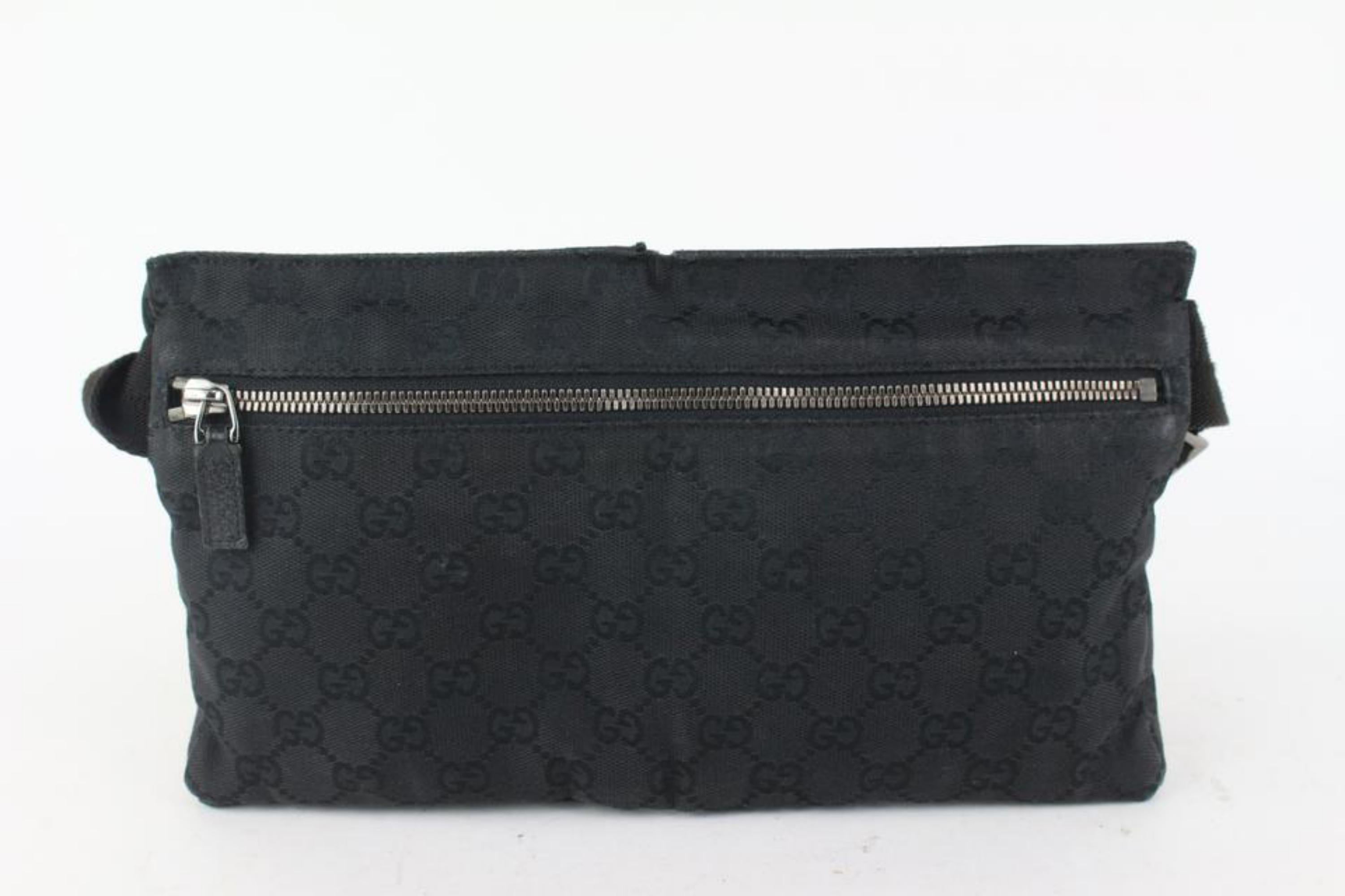 Gucci Black Monogram GG Belt Bag Fanny Pack Waist Pouch 105g5 2