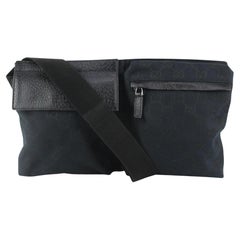 Gucci - Sac ceinture noir avec monogramme GG - Sac banane pochette à la taille 1119 g39
