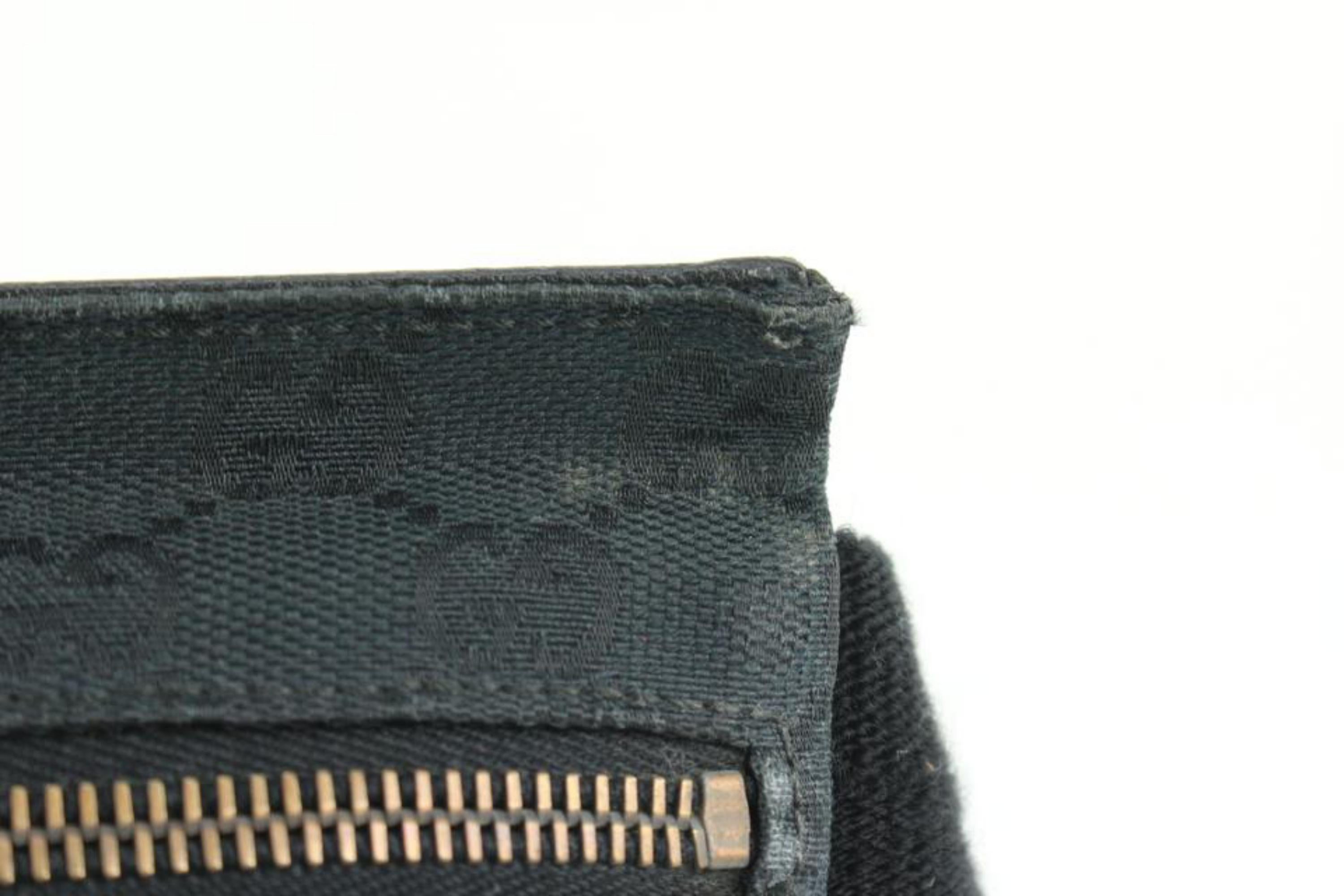 Gucci Black Monogram GG Belt Bag Fanny Pack Waist Pouch 16g29 For Sale 6