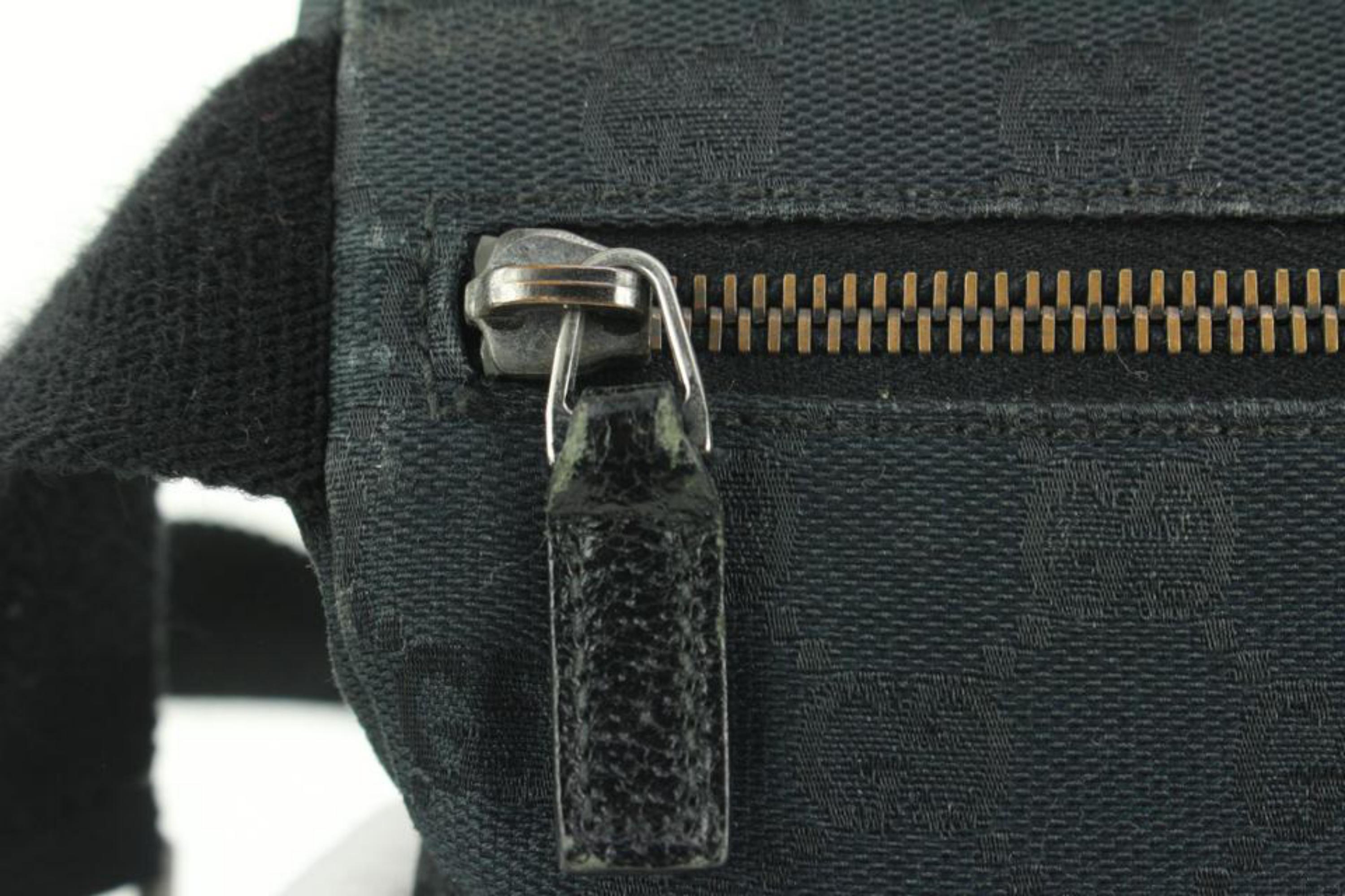 Gucci Black Monogram GG Belt Bag Fanny Pack Waist Pouch 16g29 For Sale 8