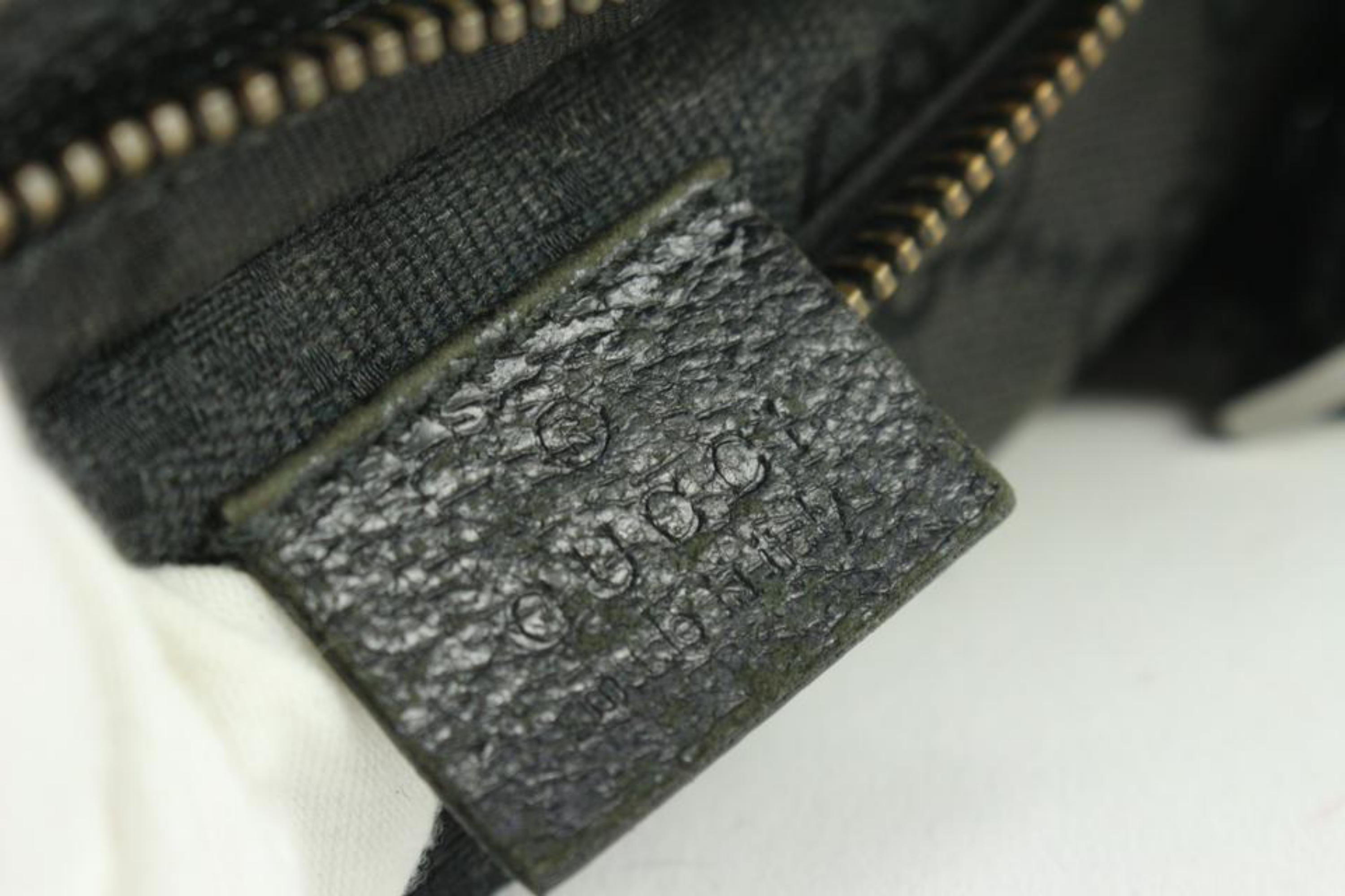 Gucci Black Monogram GG Belt Bag Fanny Pack Waist Pouch 16g29 For Sale 1
