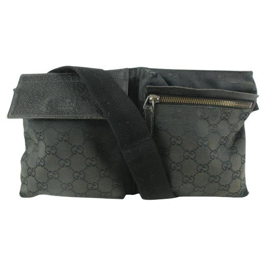 Moedig Nederigheid Fantasierijk Gucci Black x Grey Monogram GG Denim Belt Bag Fanny Pack Waist Pouch 3g126s  at 1stDibs