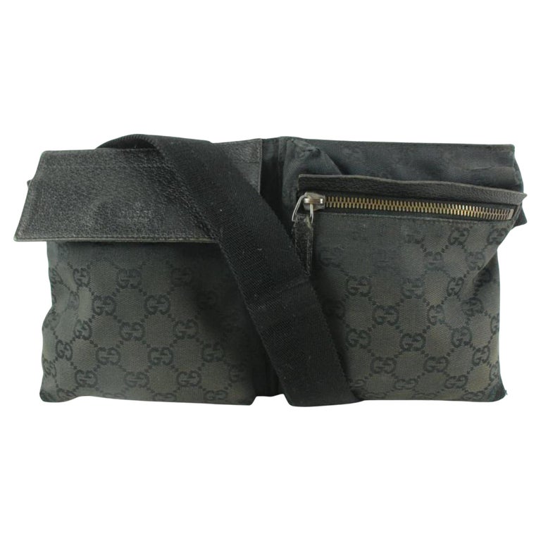 Gucci - Sac ceinture noir avec monogramme GG - Sac banane - Pochette à la  taille 16g29 En vente sur 1stDibs