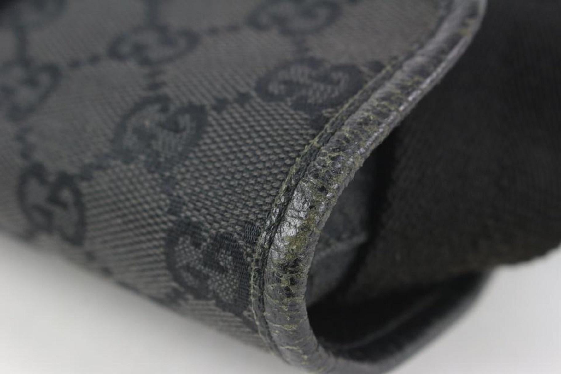 Gucci Black Monogram GG Belt Bag Fanny Pack Waist Pouch 927gk26 For Sale 5