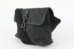 Gucci Black Monogram GG Belt Bag Fanny Pack Waist Pouch 927gk26