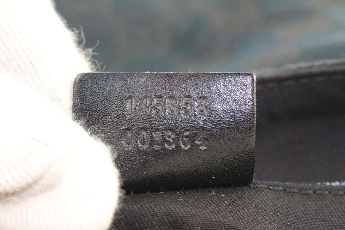 Gucci Black Monogram GG Bum Bag Belt Pouch Waist Pack 691gks319 In Good Condition For Sale In Dix hills, NY