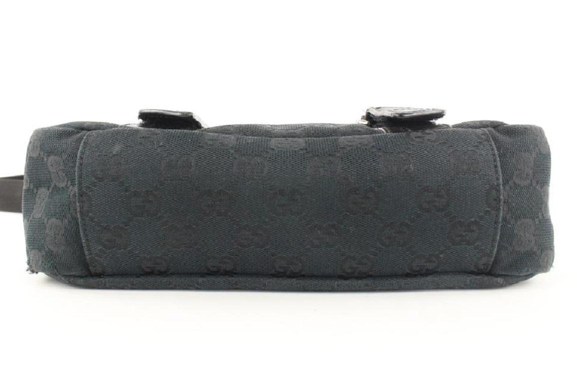 Gucci Black Monogram GG Bum Bag Belt Pouch Waist Pack 691gks319 For Sale 4