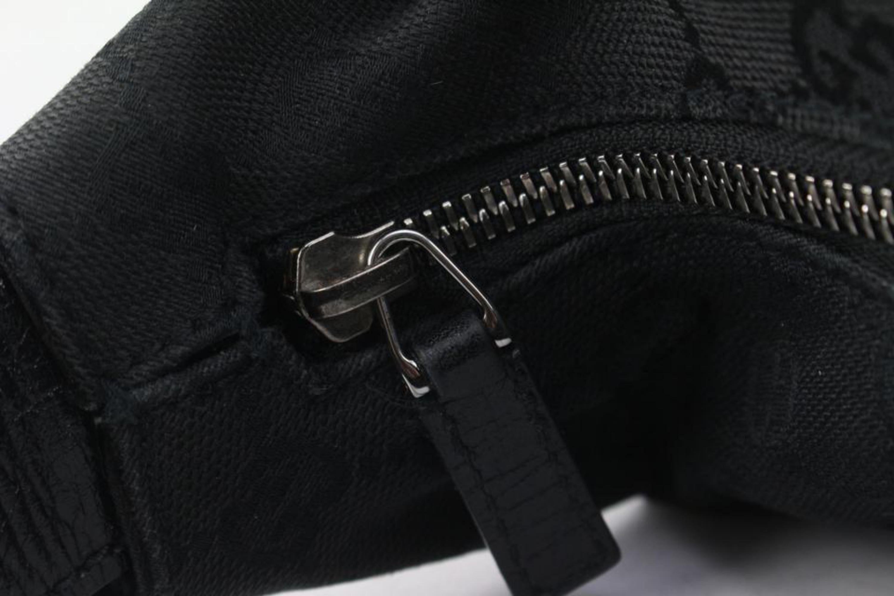 Gucci Black Monogram GG Horsebit Hobo Bag 1G1115 7