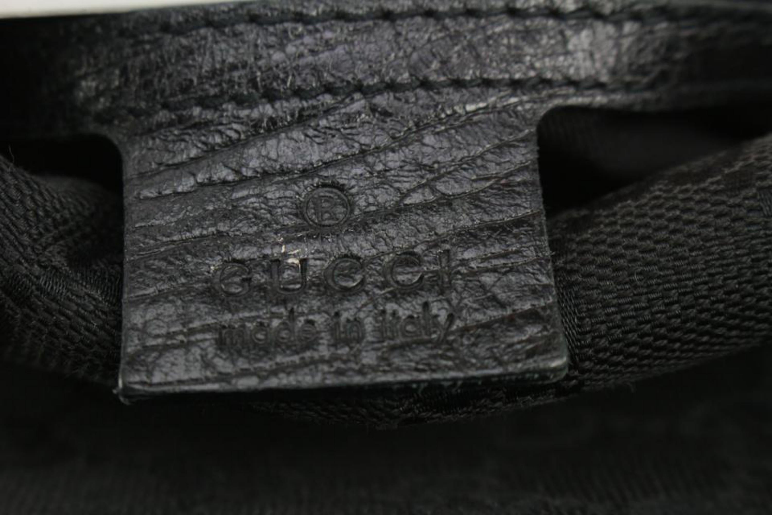 Gucci Black Monogram GG Horsebit Hobo Bag 1G1115 1
