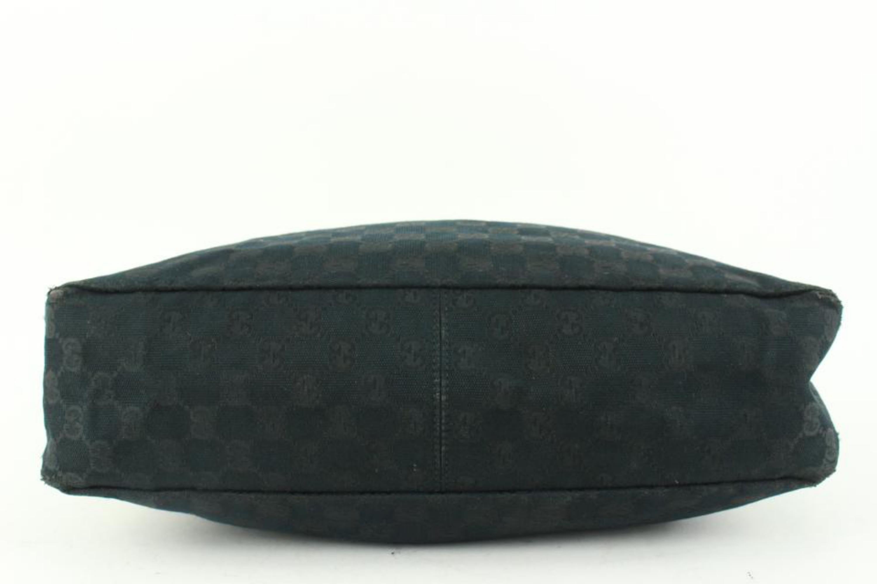 Gucci Black Monogram GG Horsebit Hobo Bag 5G113 For Sale 7