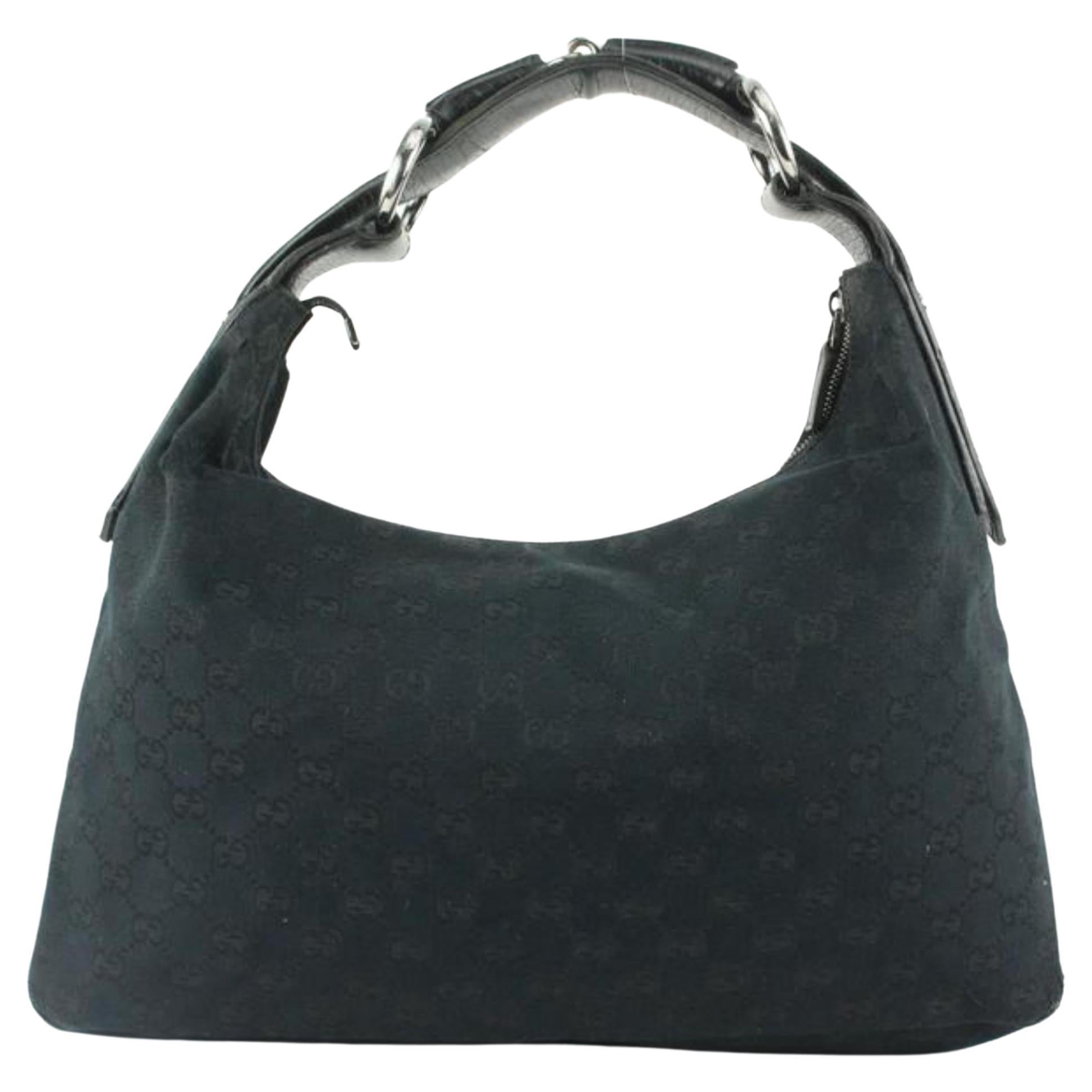 Gucci Brown Monogram Leather Hobo Bag GHW For Sale at 1stDibs