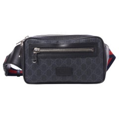 Gucci Black Monogram GG Supreme Web Belt Bag