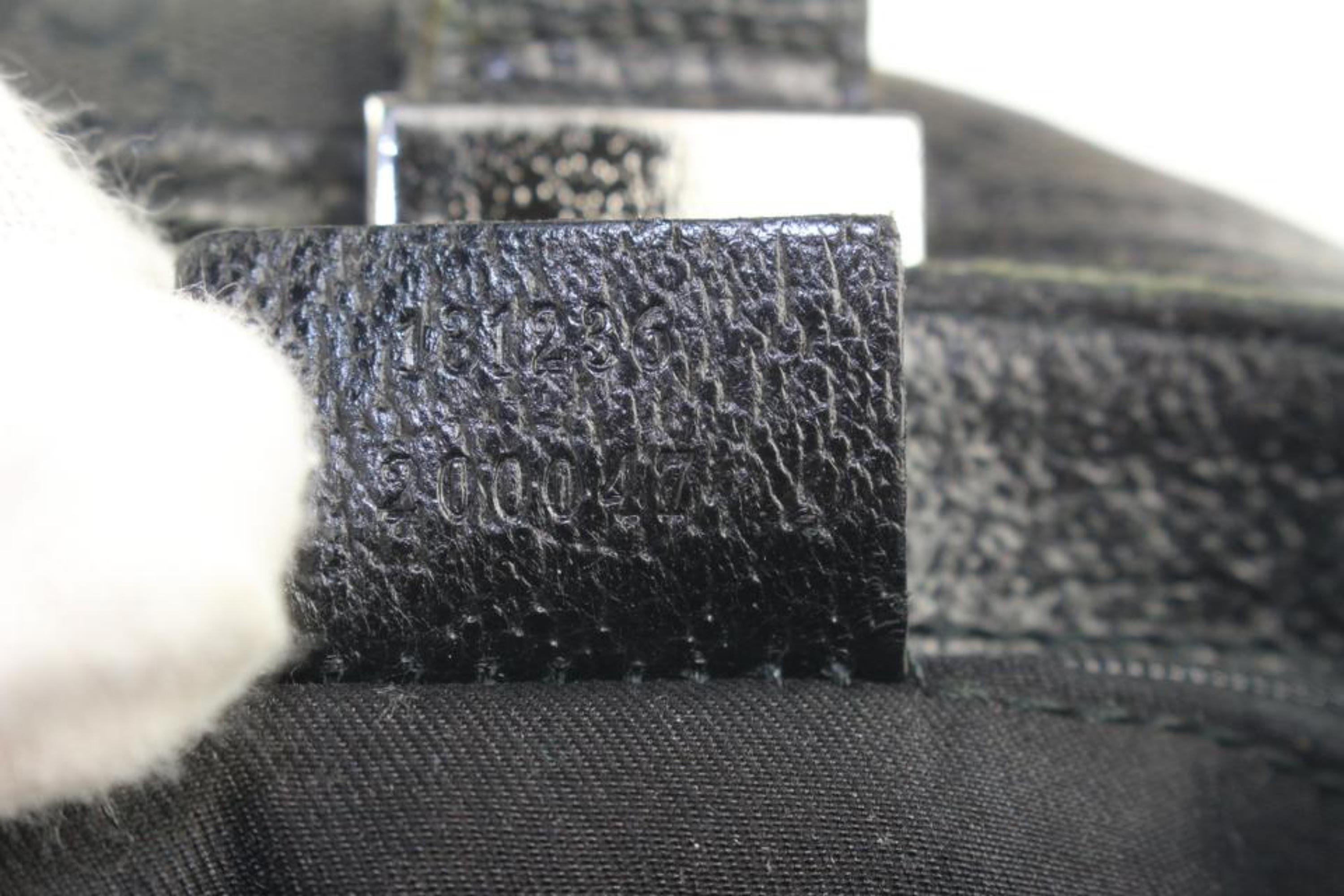 Gucci Black Monogram GG Waist Bag Belt Pouch Fanny Pack 0G39G In Fair Condition In Dix hills, NY