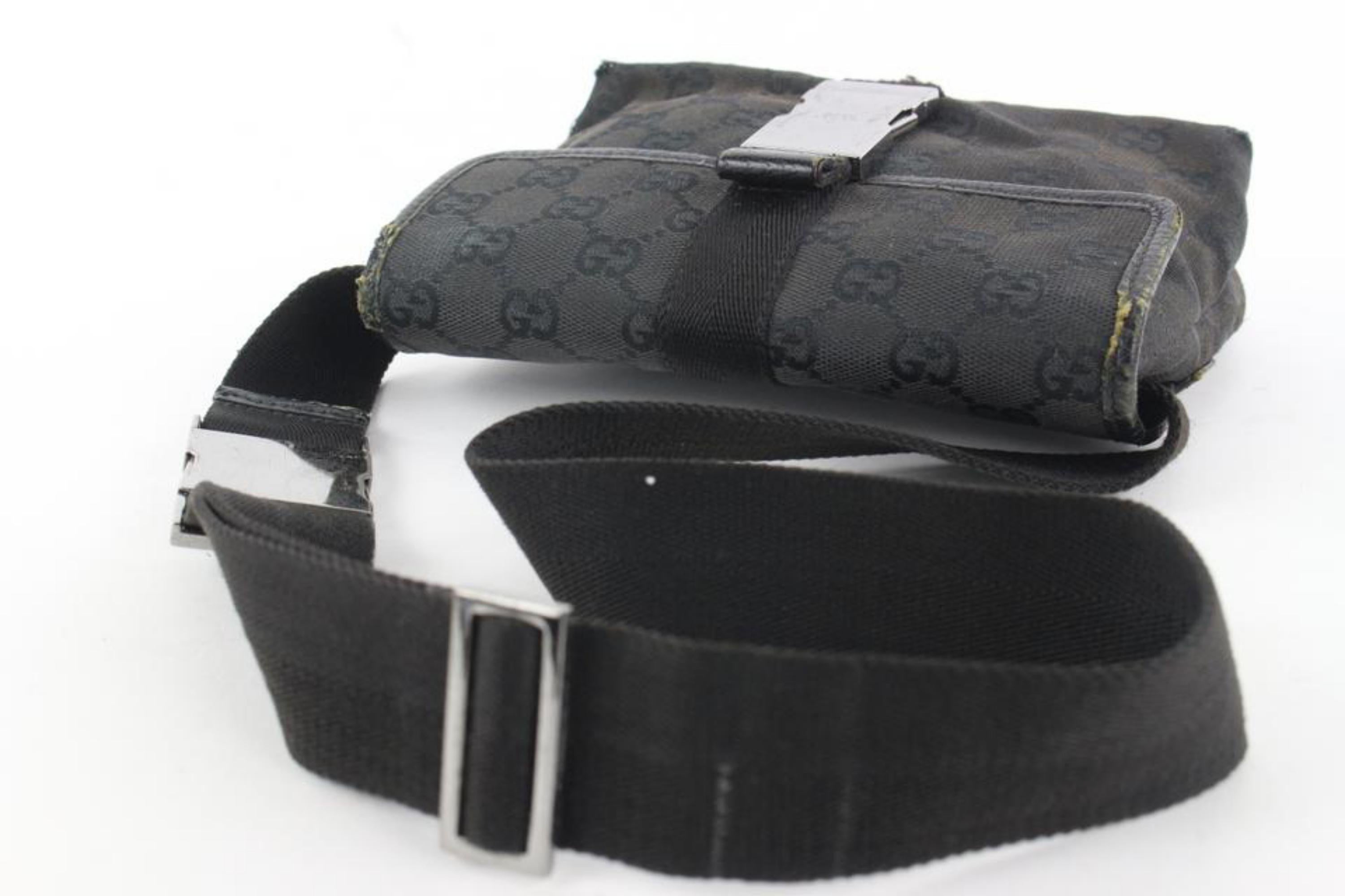 Gucci Black Monogram GG Waist Bag Belt Pouch Fanny Pack 0G39G 2