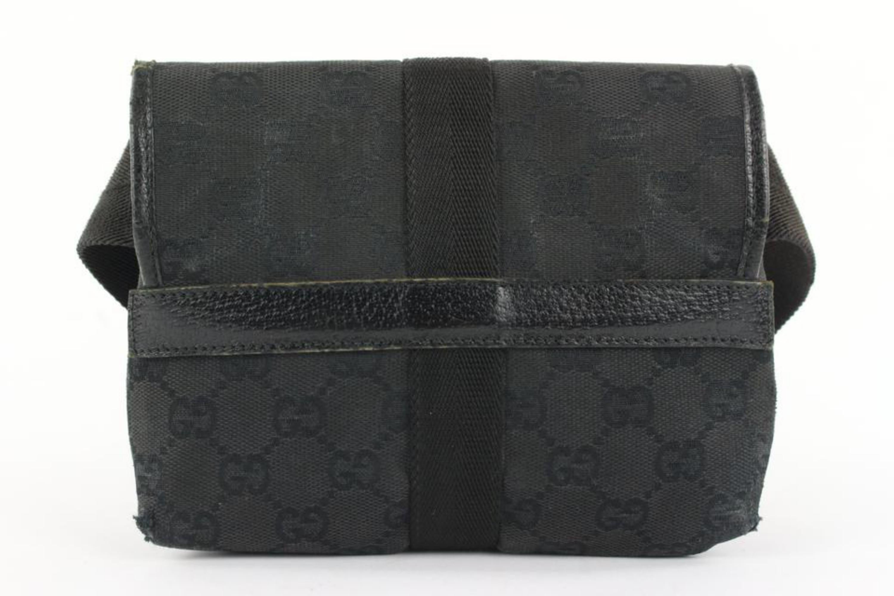 Gucci Black Monogram GG Waist Bag Belt Pouch Fanny Pack 0G39G 3