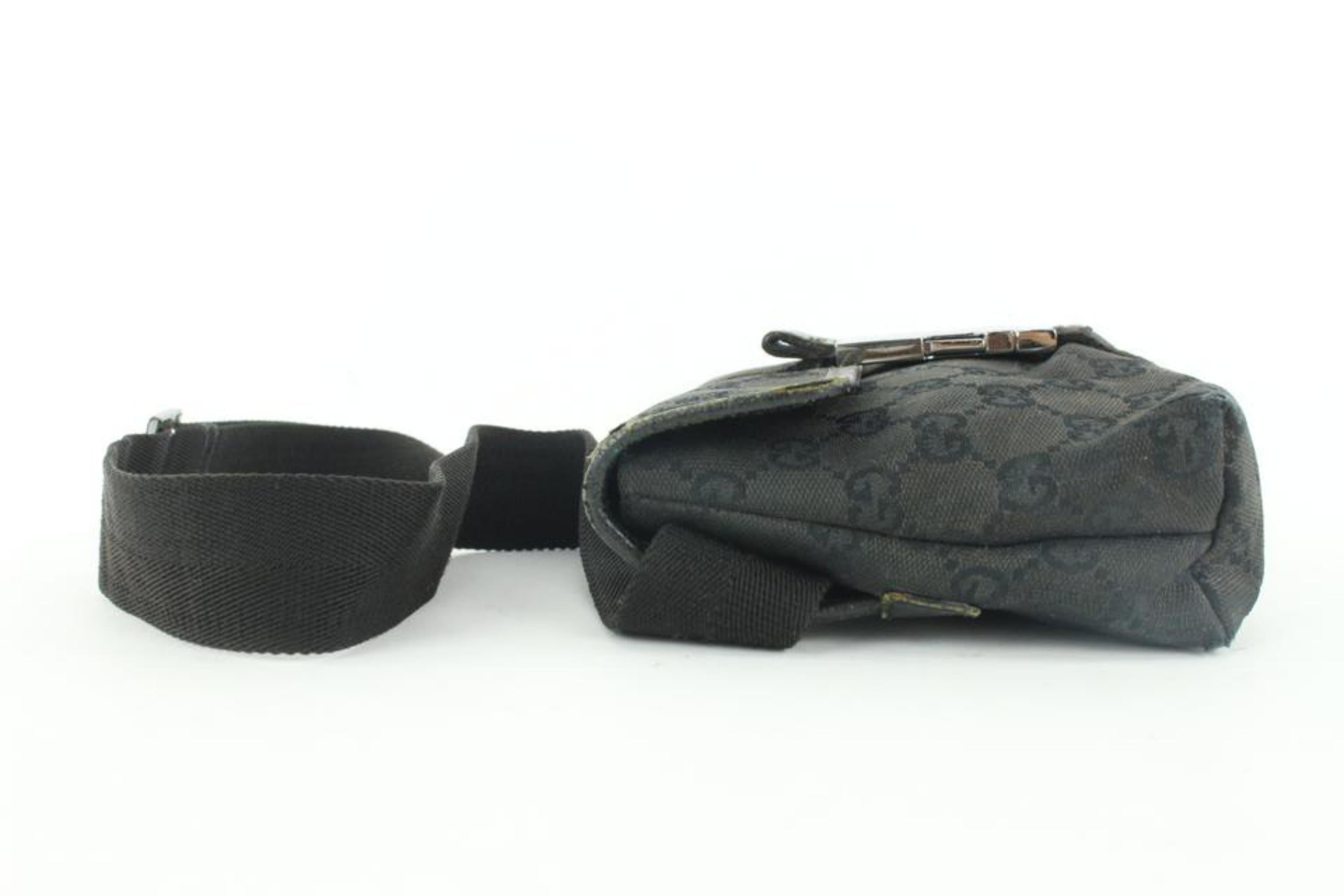 Gucci Black Monogram GG Waist Bag Belt Pouch Fanny Pack 0G39G 5