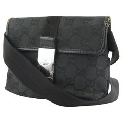 Gucci Schwarz Monogramm GG Gürteltasche Fanny Pack 0G39G