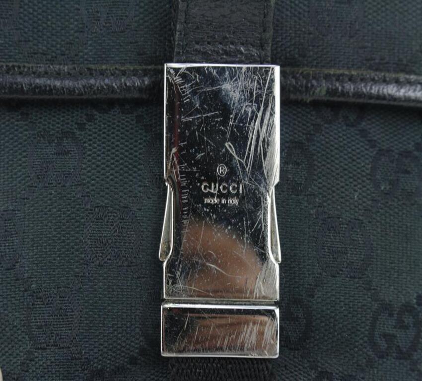 Gucci Black Monogram GG Waist Bag Belt Pouch Fanny Pack 1015g48 For Sale 8