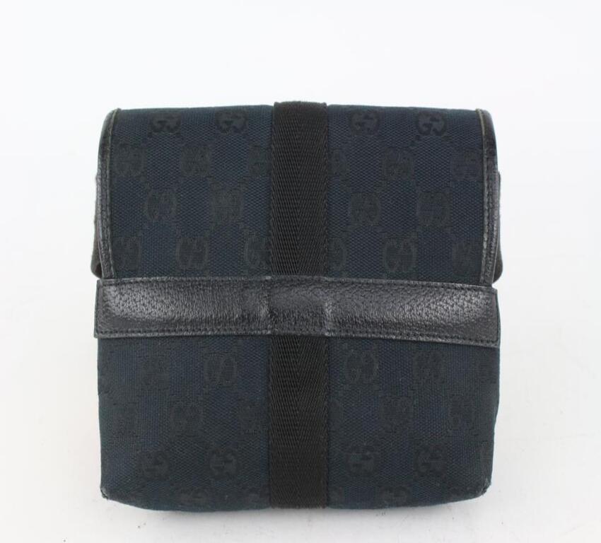 Gucci Black Monogram GG Waist Bag Belt Pouch Fanny Pack 1015g48 For Sale 3
