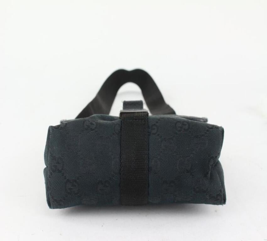 Gucci Black Monogram GG Waist Bag Belt Pouch Fanny Pack 1015g48 For Sale 4