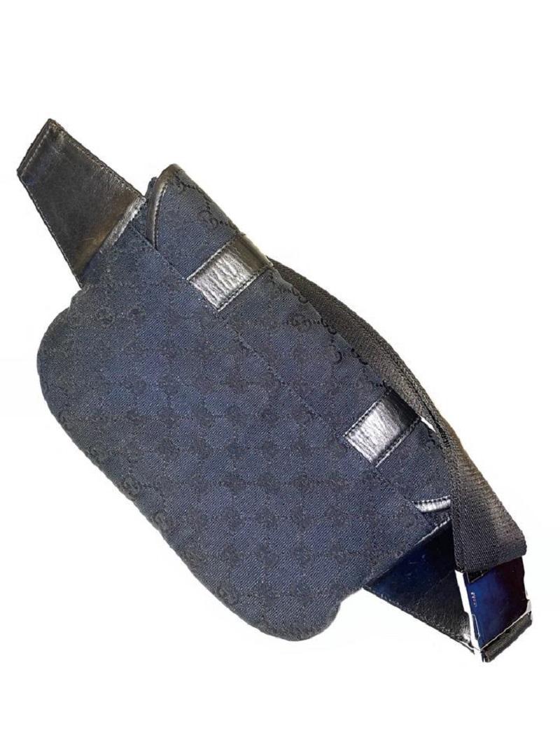Gucci  Black Monogram GG Waist Bag Belt Pouch Fanny Pack 861427 2
