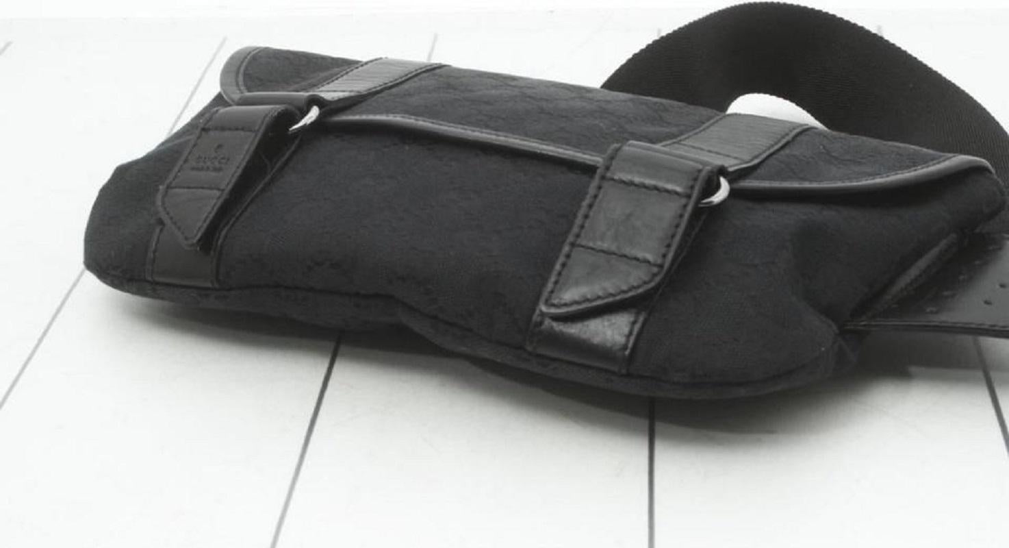 Gucci  Black Monogram GG Waist Bag Belt Pouch Fanny Pack 861427 4