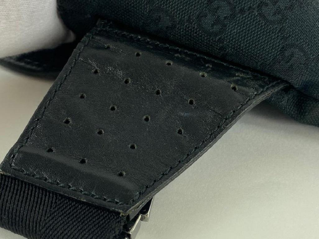 Women's Gucci Black Monogram GG Waist Bag Fanny Pack Belt Pouch 9g122 For Sale