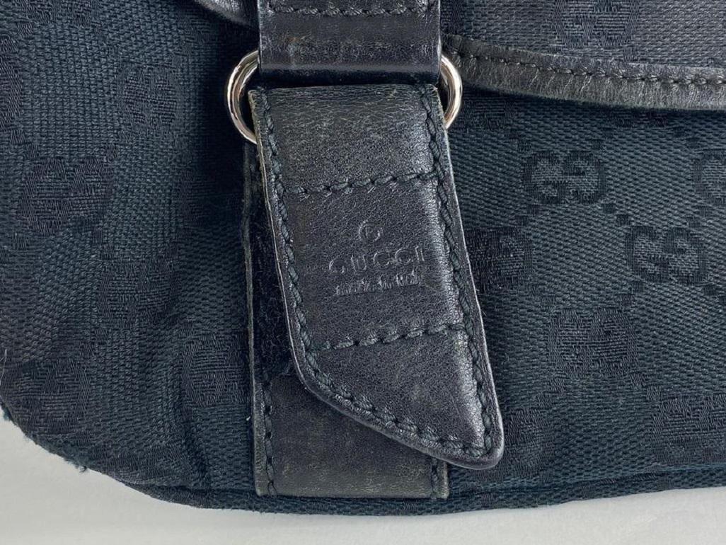 Gucci Black Monogram GG Waist Bag Fanny Pack Belt Pouch 9g122 For Sale 2