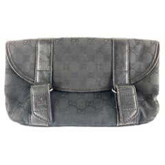 Gucci Black Monogram GG Waist Bag Fanny Pack Belt Pouch 9g122