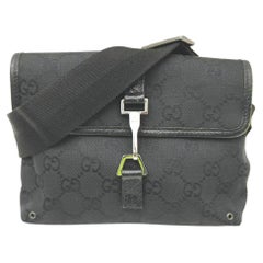 Gucci Black Monogram GG Waist Pouch Belt Bag Fanny Pack  861482