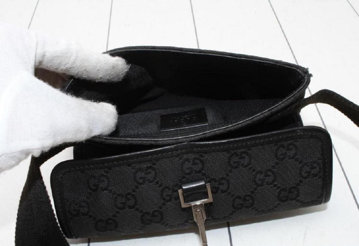Gucci Black Monogram GG Waist Pouch Fanny Pack Belt Bag  862453 For Sale 1
