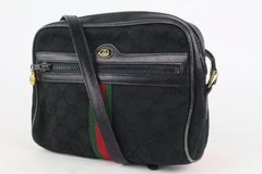 Gucci Black Monogram GG Web Ophidia Crossbody Bag 4GG1013