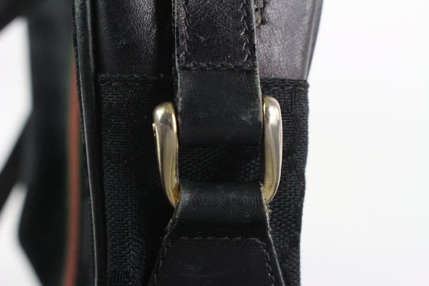 Gucci Black Monogram GG Web Ophidia Crossbody Bag 4GG1013 For Sale 2