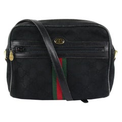Gucci Black Monogram GG Web Ophidia Crossbody Bag 4GG1013