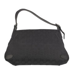 Gucci black monogram horsebit chain shoulder bag