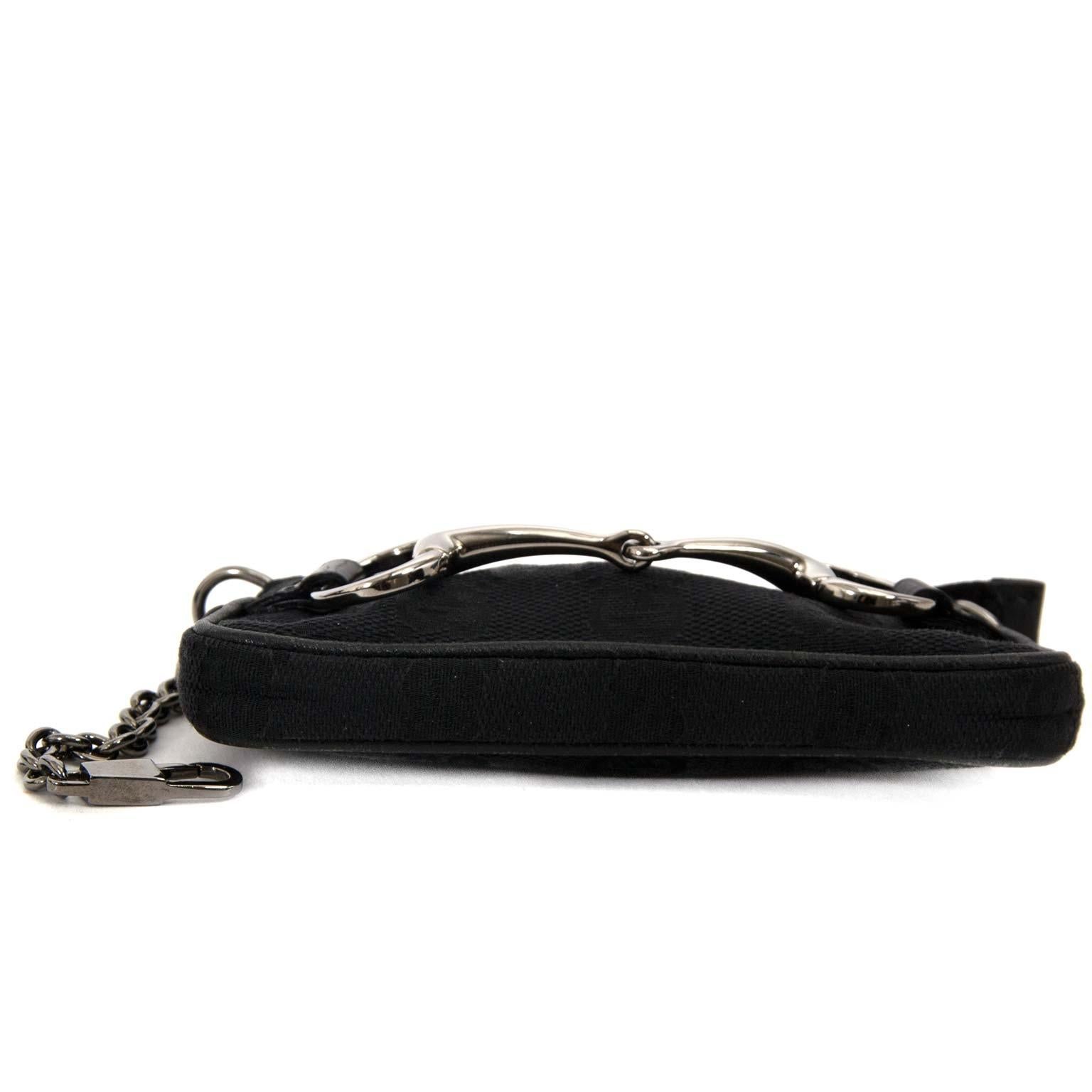 Gucci Black Monogram Key Case In Excellent Condition In Antwerp, BE