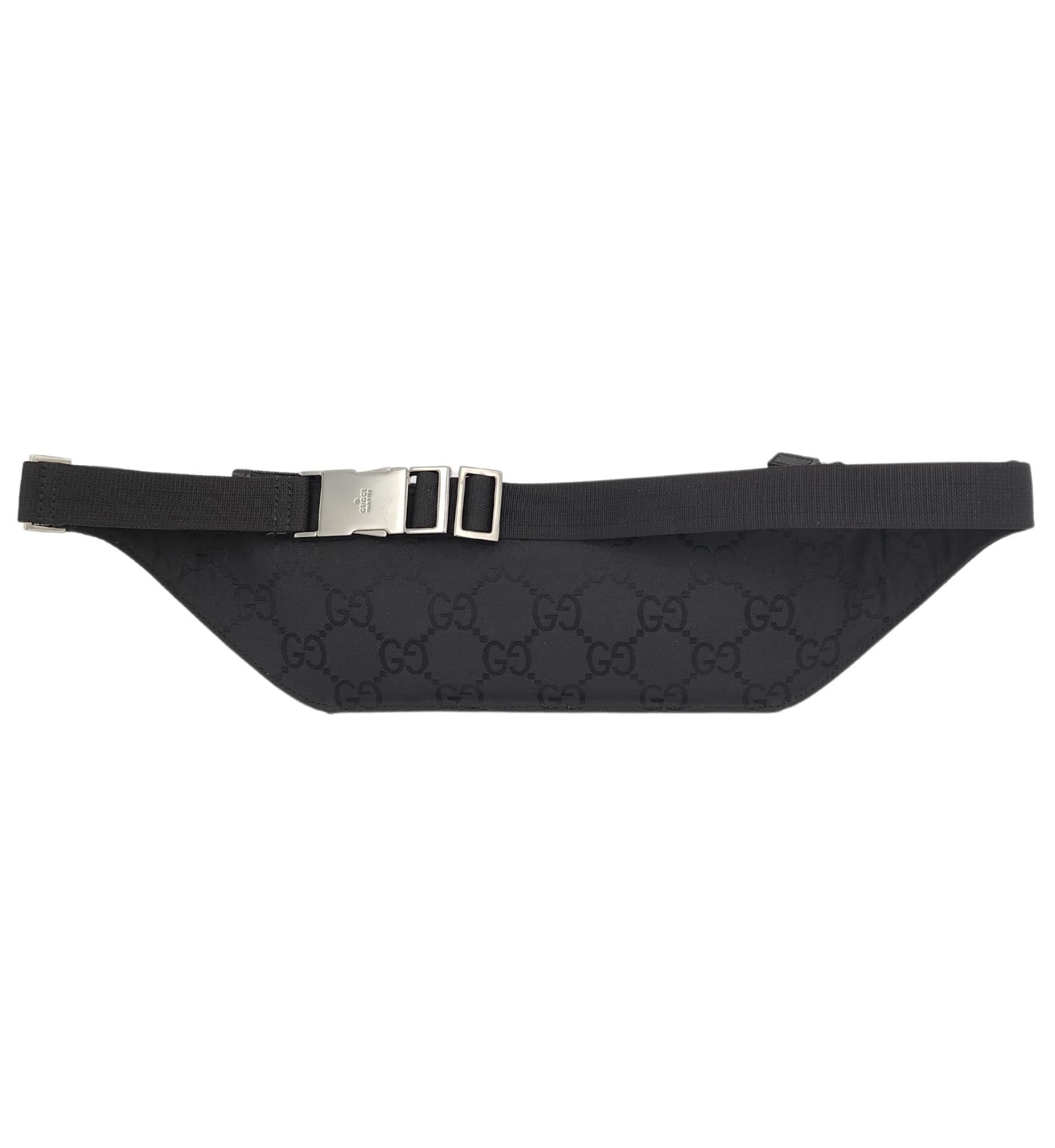 Black Gucci black monogram nylon belt bag For Sale
