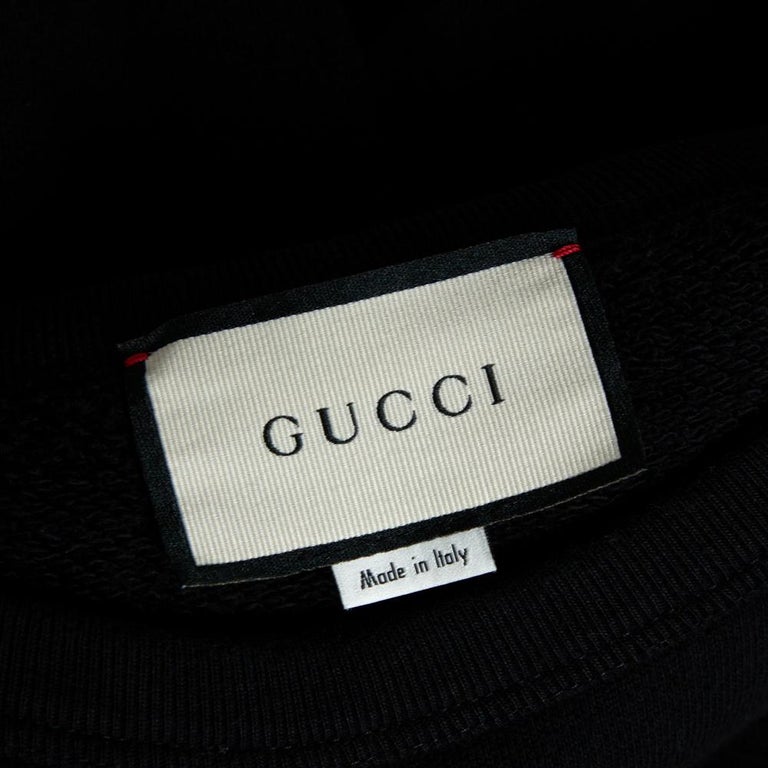 Gucci Sweatshirt en jersey noir imprimé bouche S sur 1stDibs