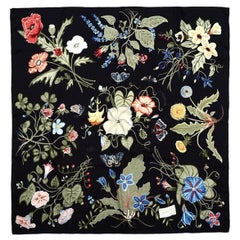 Gucci Black/Multicolor Floral by Kris Knight Silk Scarf