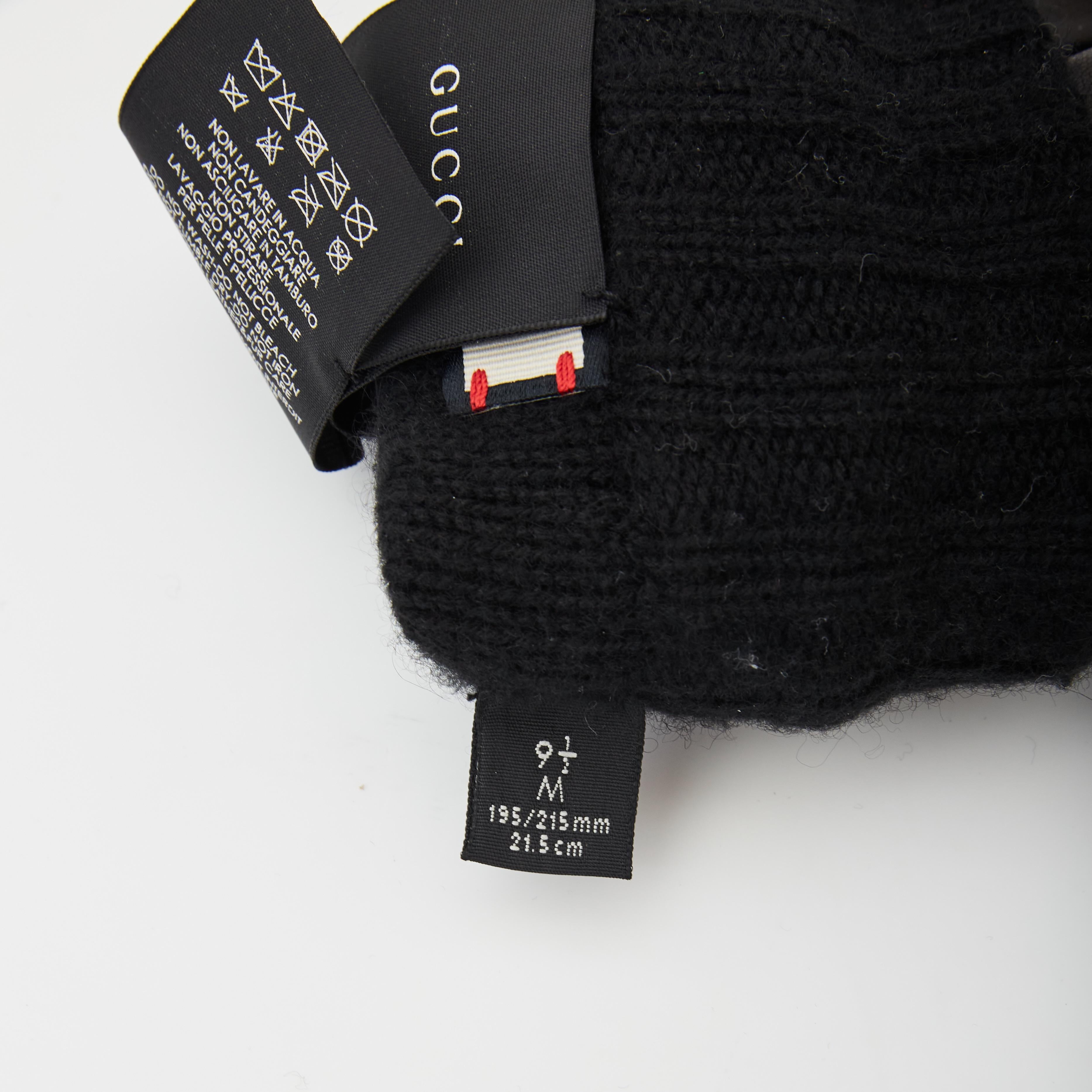 Femenino o masculino Guantes Gucci Negro Nappa Cachemira Neo Tigre 9.5/M (524047) en venta